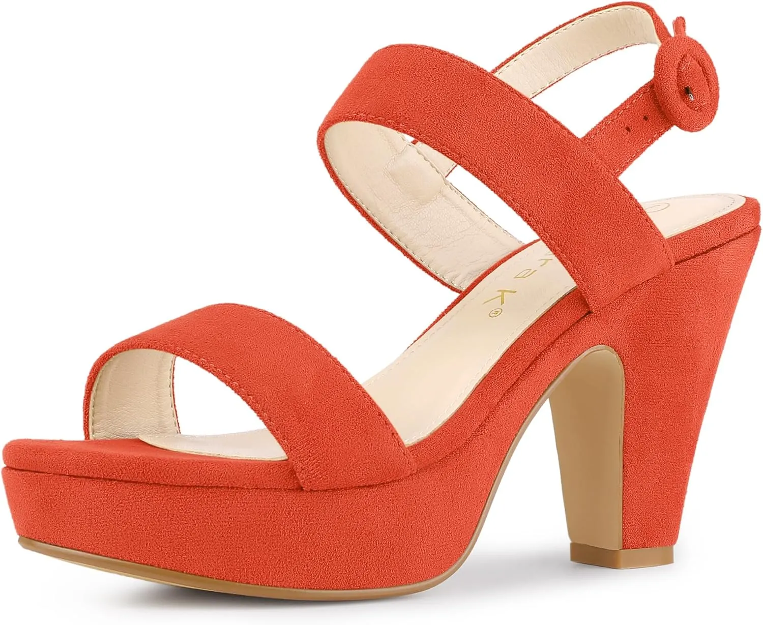 Allegra K Women's Slingback Platform Heels Chunky High Heel Sandals