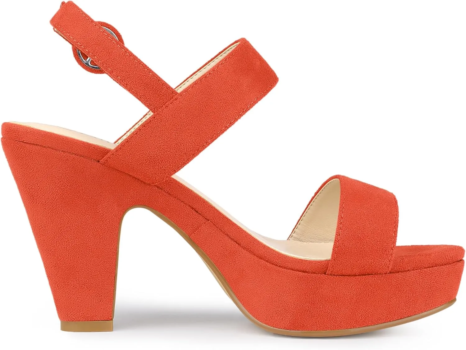 Allegra K Women's Slingback Platform Heels Chunky High Heel Sandals