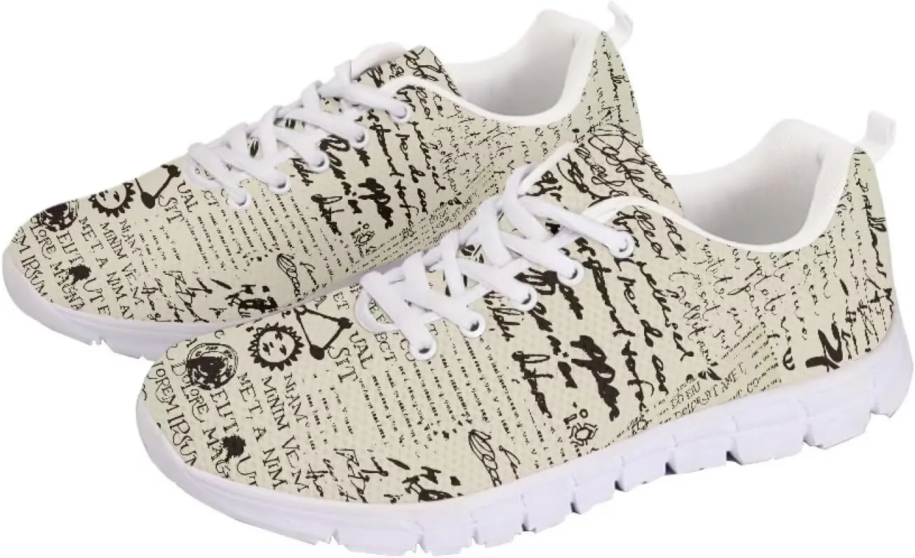 AmzPrint Women Men Shoes for Bike Work Nursing Restaurants Walking Sneakers White Sole Running Shoes for Women Men Sneakers