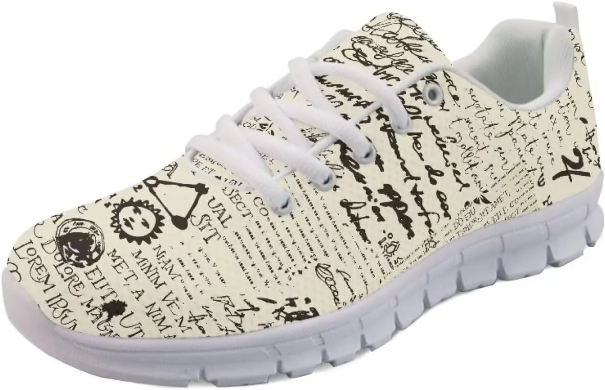 AmzPrint Women Men Shoes for Bike Work Nursing Restaurants Walking Sneakers White Sole Running Shoes for Women Men Sneakers