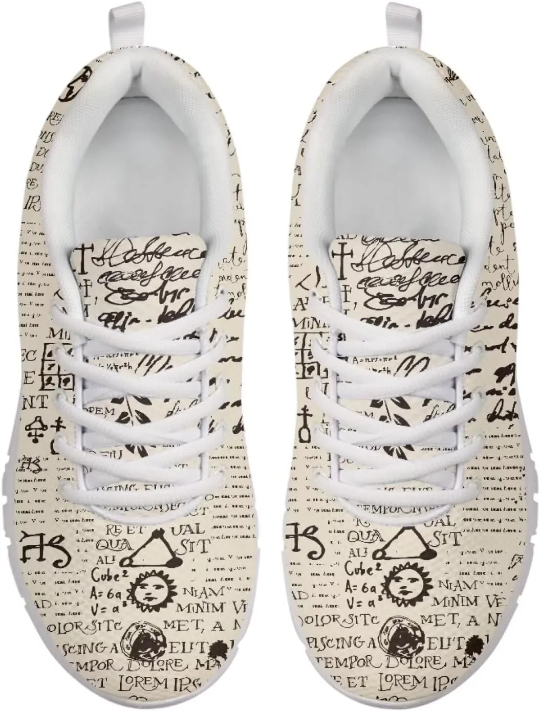 AmzPrint Women Men Shoes for Bike Work Nursing Restaurants Walking Sneakers White Sole Running Shoes for Women Men Sneakers