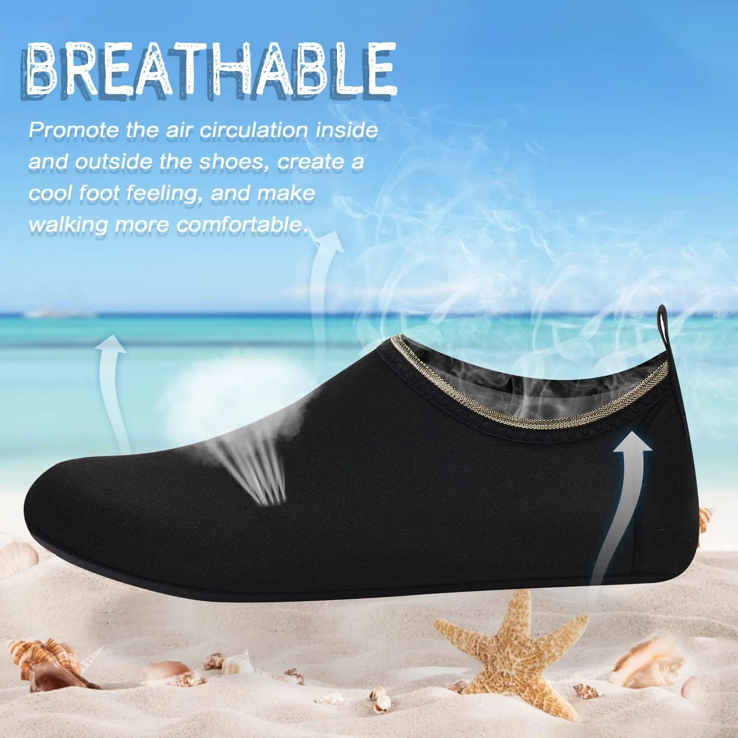 ANLUKE Water Shoes Barefoot Aqua Yoga Socks Quick-Dry Beach Swim Surf Shoes for Women Men