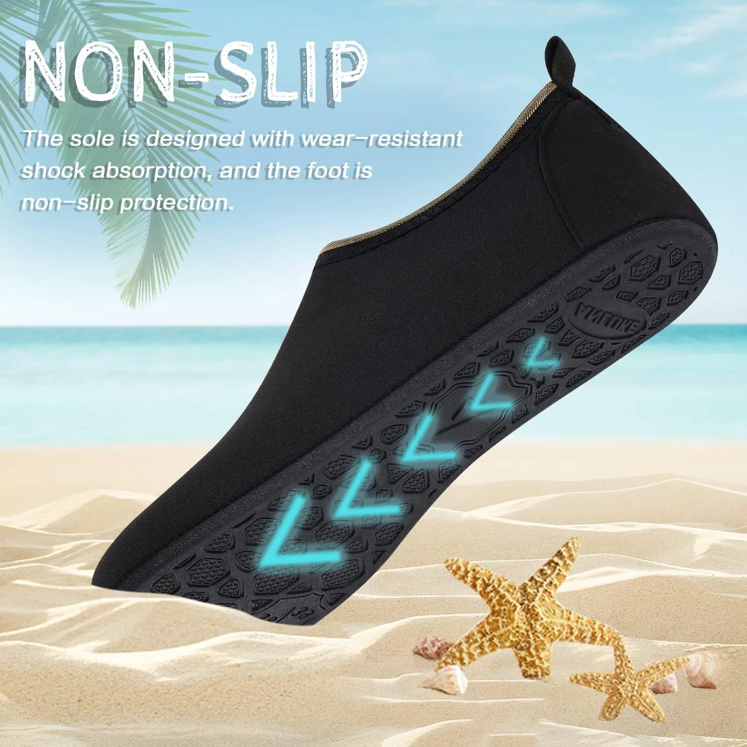 ANLUKE Water Shoes Barefoot Aqua Yoga Socks Quick-Dry Beach Swim Surf Shoes for Women Men