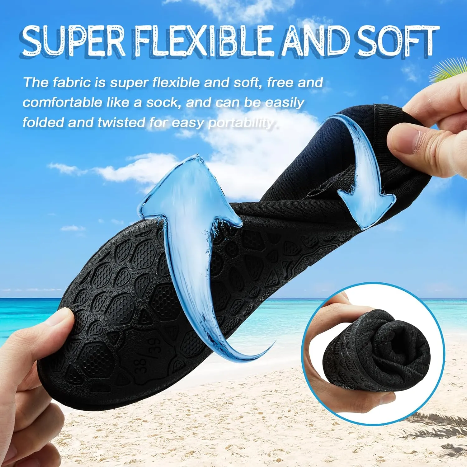 ANLUKE Water Shoes Barefoot Aqua Yoga Socks Quick-Dry Beach Swim Surf Shoes for Women Men