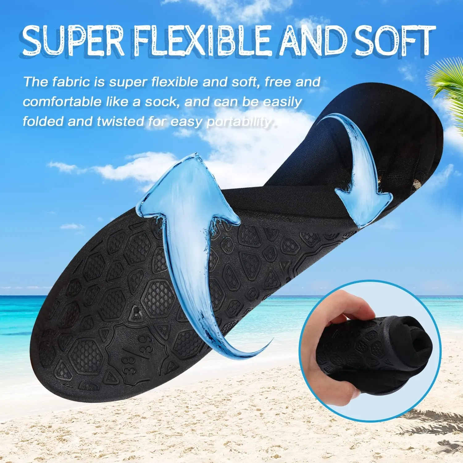 ANLUKE Water Shoes Barefoot Aqua Yoga Socks Quick-Dry Beach Swim Surf Shoes for Women Men