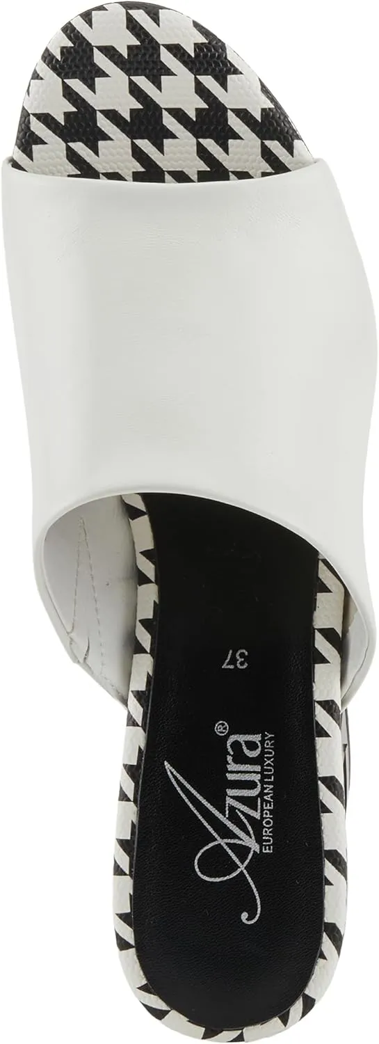 Azura Sculptor Slide Sandals for Women | High Heels with Leather Heel Design
