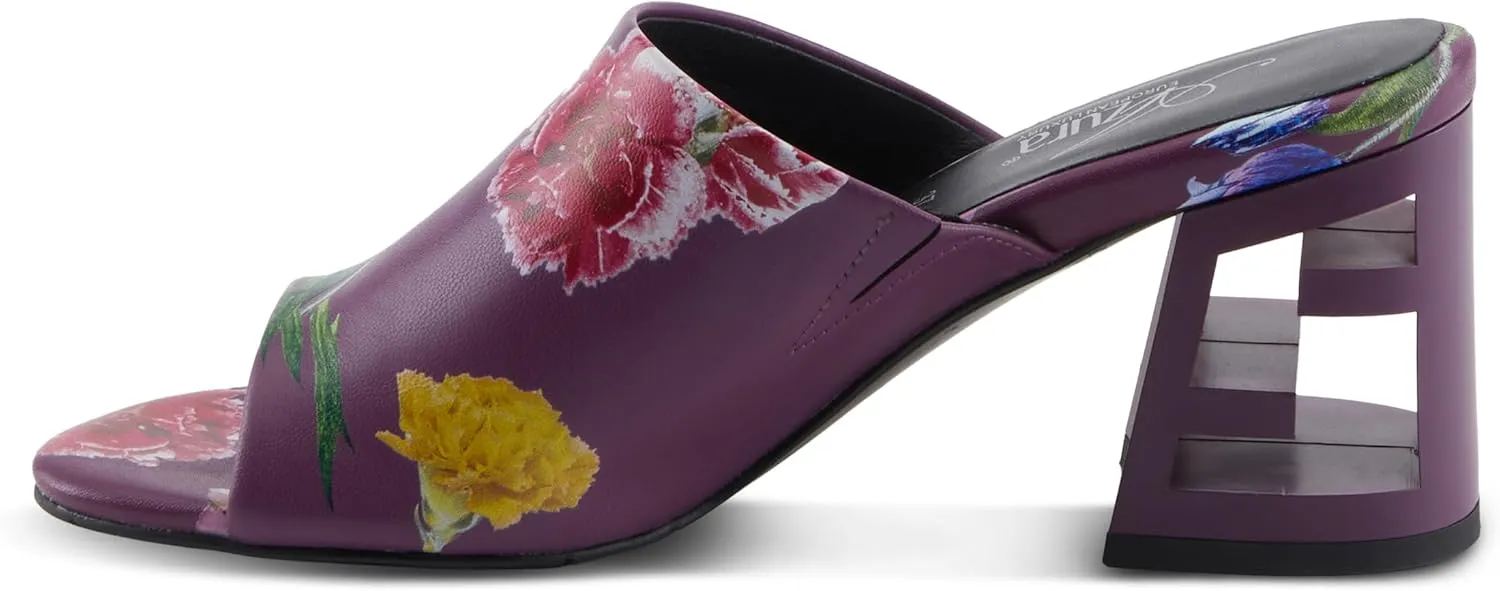 Azura Sculptor Slide Sandals for Women | High Heels with Leather Heel Design