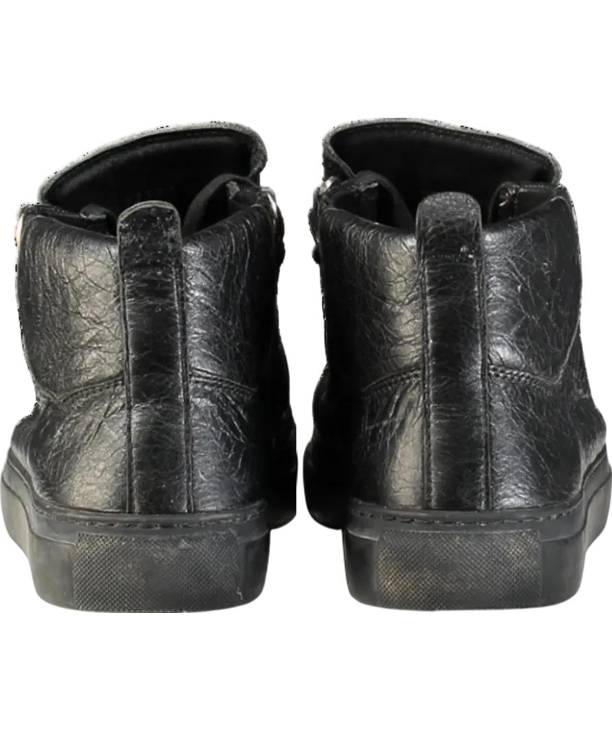 Balenciaga Black Arena Leather High Top Trainers UK 6 EU 39 