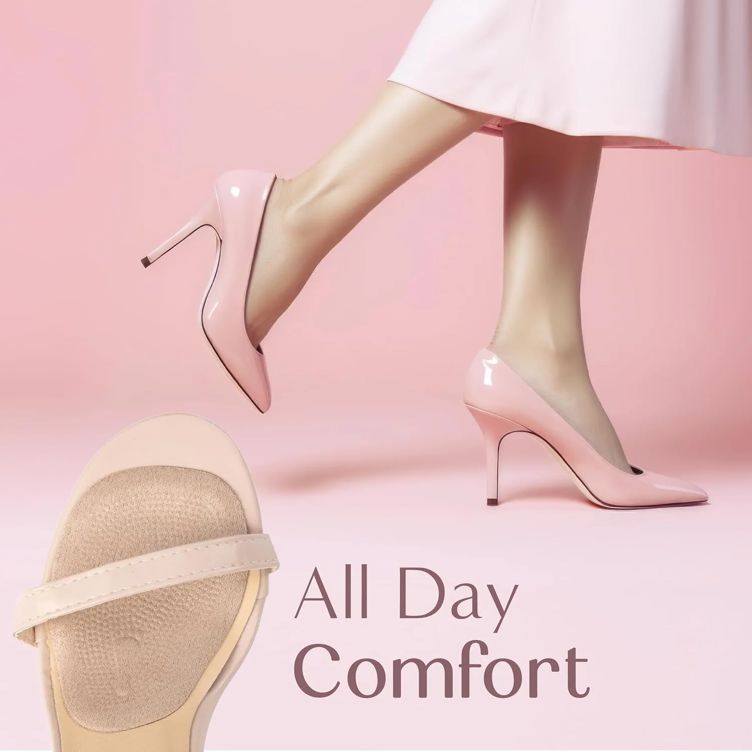 Ball of Foot Cushions for Women, High Heel Metatarsal Pads Women, All Day Comfort Heel Inserts, Foot Pads for Balls of Feet, One Size Fits All (Beige, 4)