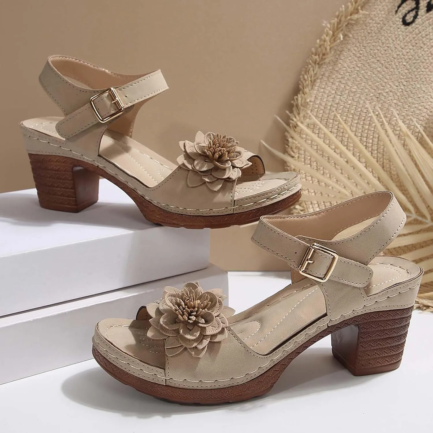 Block Heel Sandals For Women Platform Shoes Square Open Toe Ankle Strap High Heeled Sandals Y2K Shoes For Party