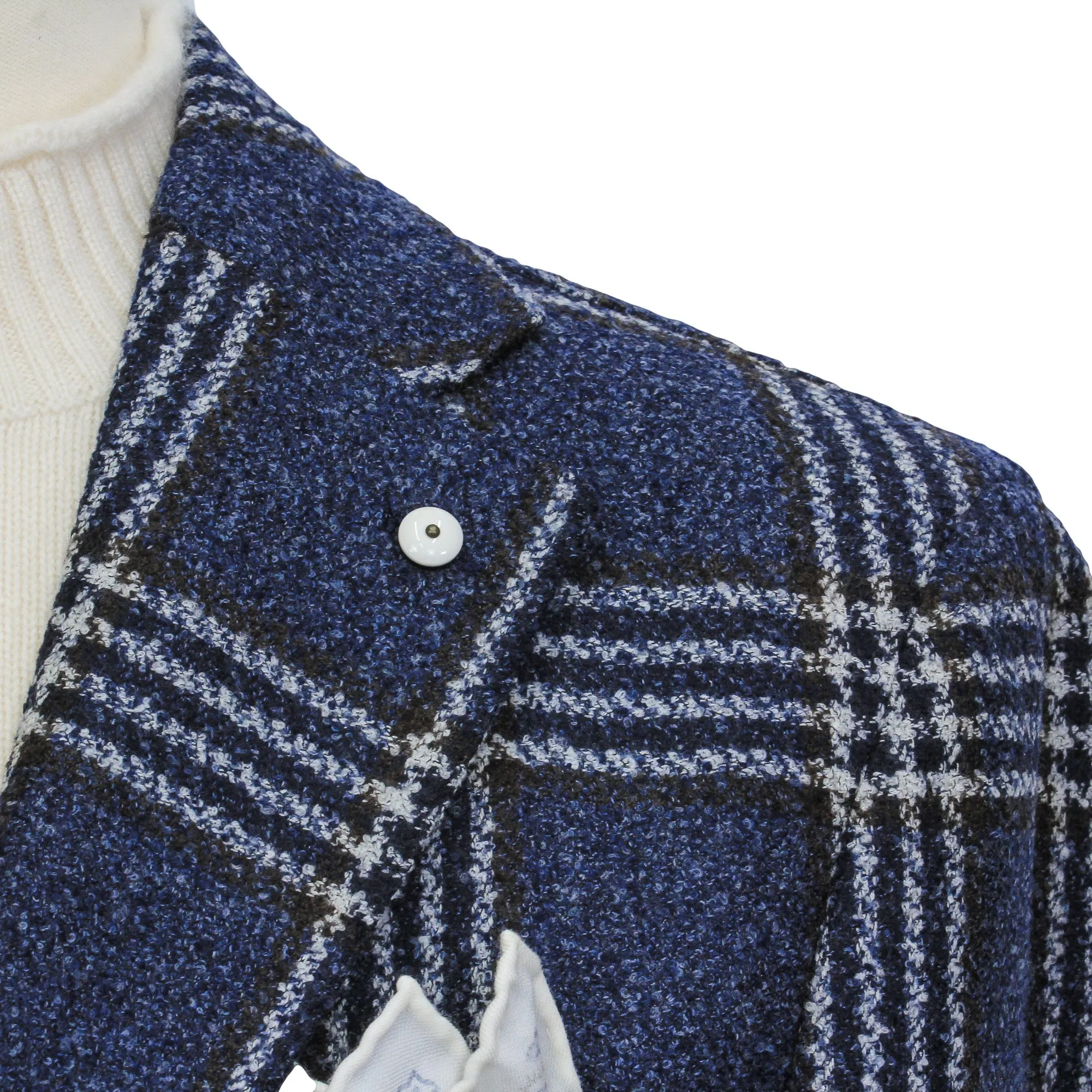 Blue Glen Check Wool Unconstructed Contemporary Sport Jacket - L.B.M. 1911
