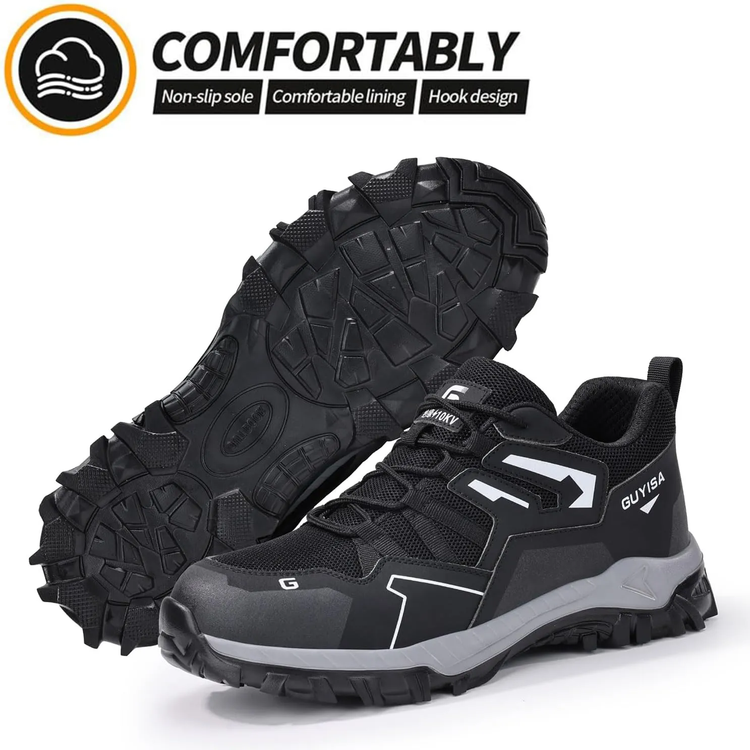 Composite Toe Shoes for Men Non Slip Safety Work Shoes Industrial Steel Toe Sneakers for Men.