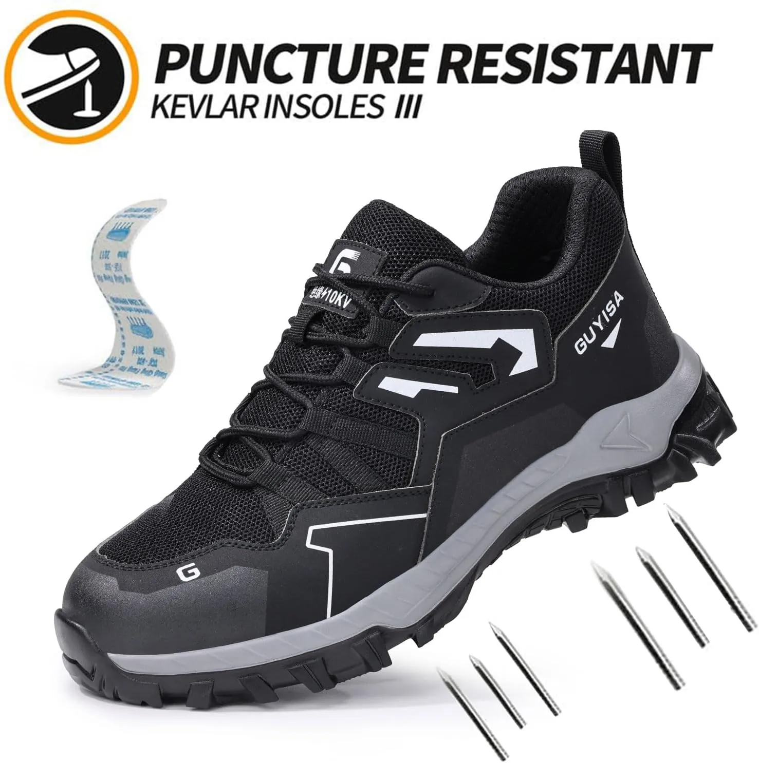 Composite Toe Shoes for Men Non Slip Safety Work Shoes Industrial Steel Toe Sneakers for Men.