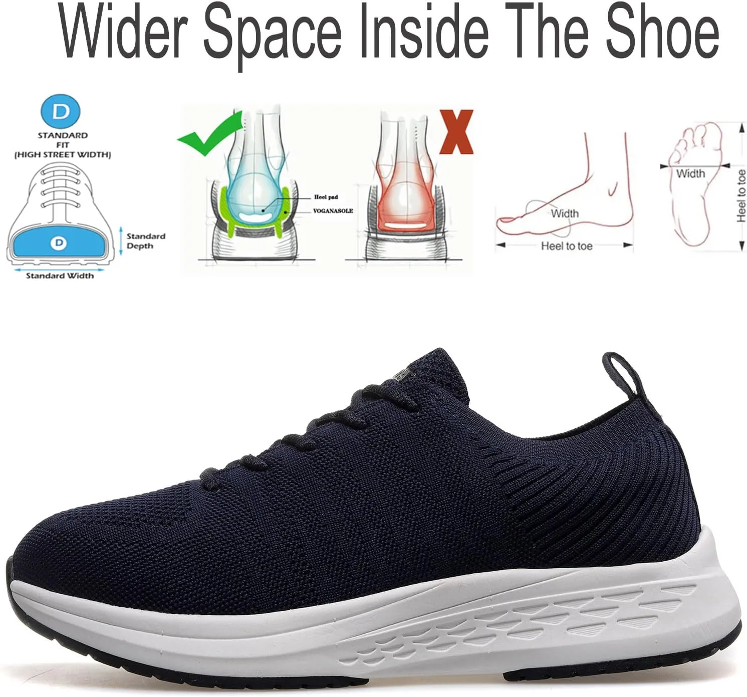 Diabetic Sneakers for Men Adjustable Widch Orthopedic for Swollen Feet | Foot Pain Relief