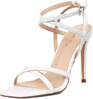 Elisabet Tang Women's Open Toe Heeled Sandals Square Toe Shoes Stiletto Heels Stiletto Heels Dress Shoes For Women Strappy Sandals
