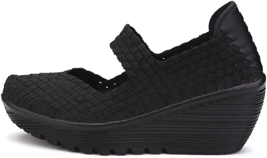 EnllerviiD Women's Wedge Mary Jane Sandals