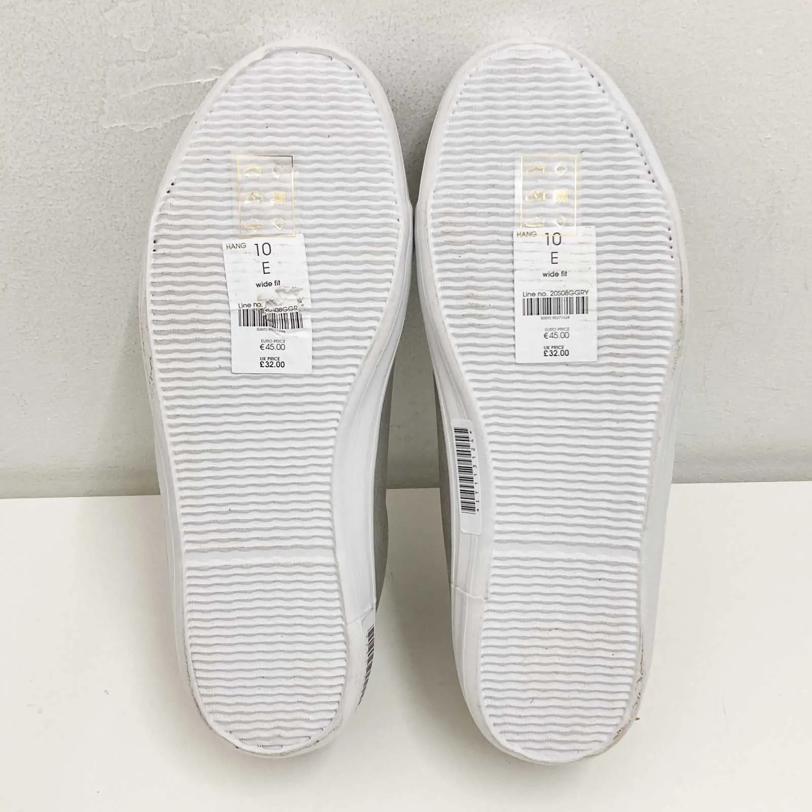 Evans Grey Snake Detail Lace Up Trainers UK 10E