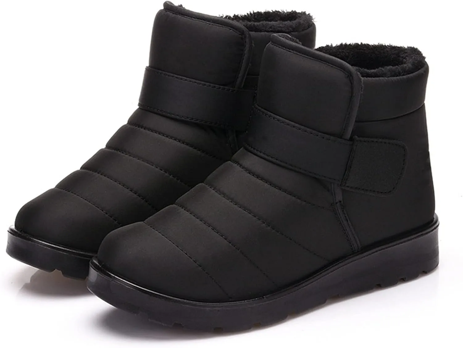 Fall Boots Womens Lug Sole Platform Anti Slip Shoes Winter Waterproof Boots Snow Slip On Ankle Fur Lined Booties
