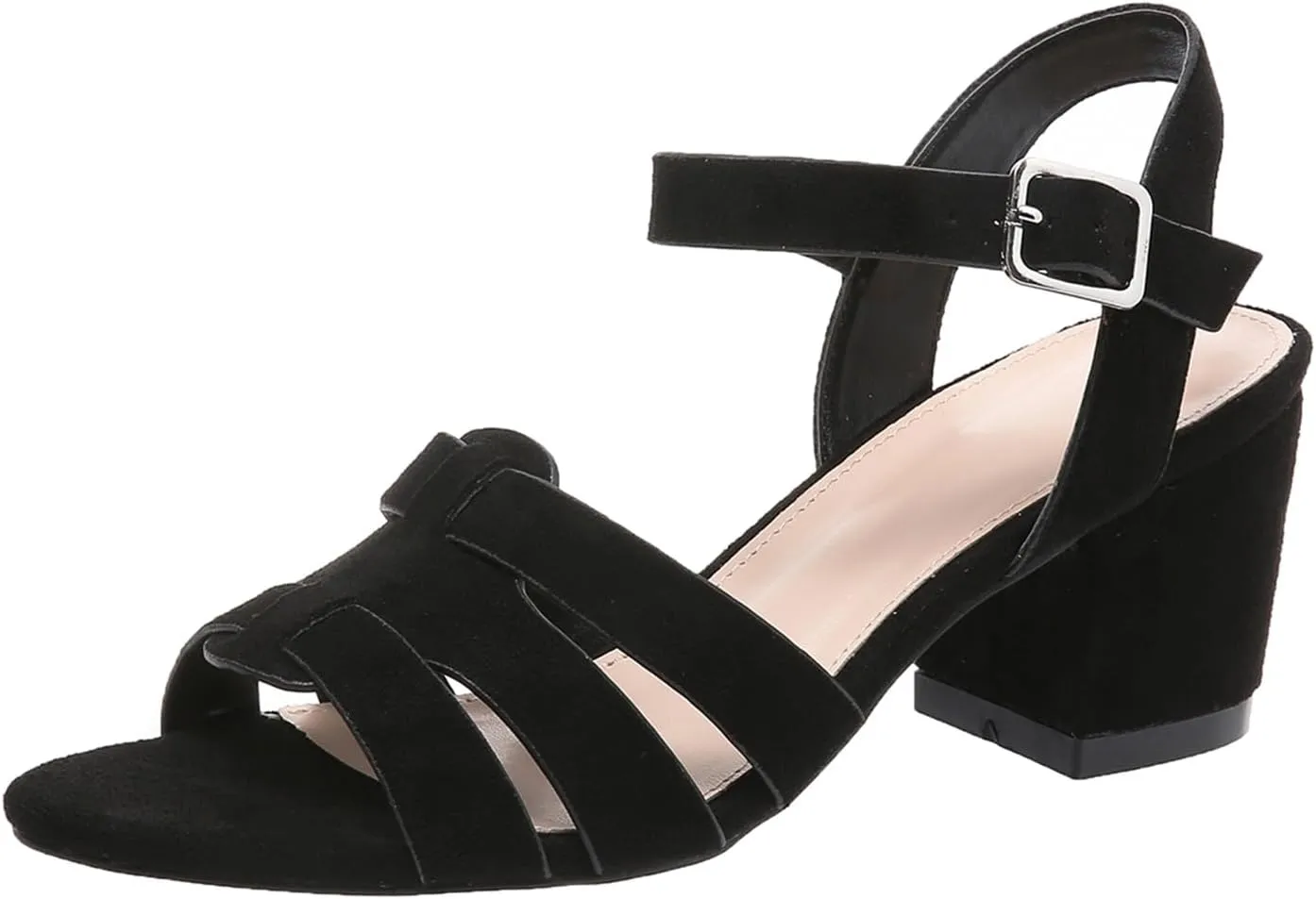 Generic Women's Strappy Low Chunky Block Heel Sandals Pumps Open Toe Wedding Party Dress Shoes