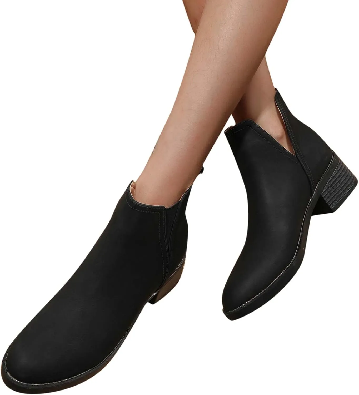 Gibobby Boots for Women Low Heel Arch Support Boots Comfortable Casual Short Ankle Booties Everyday Boots 52