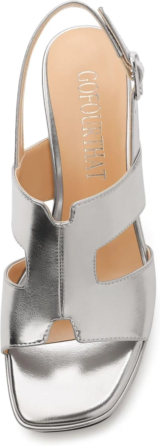 Heels for Women Block Chunky Platform Heeled Sandals Square Open Toe Ankle Strap Heels Wedding Party Prom Fashion Dress Womens Sandals