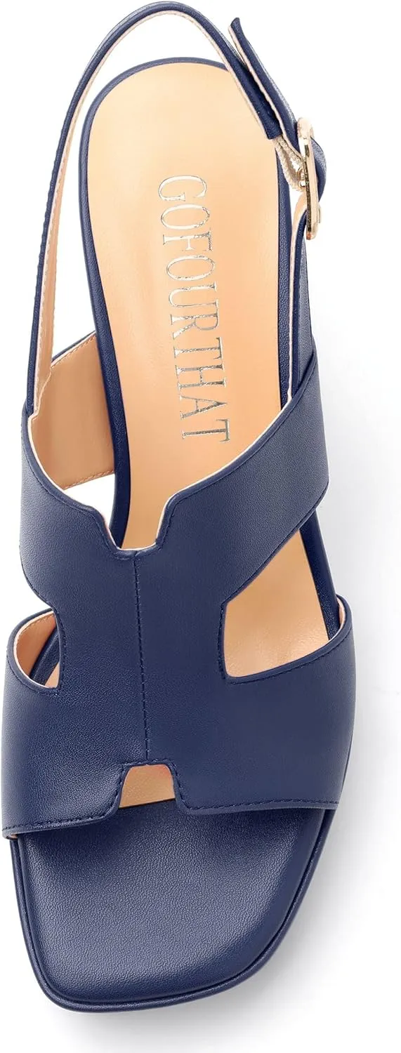Heels for Women Block Chunky Platform Heeled Sandals Square Open Toe Ankle Strap Heels Wedding Party Prom Fashion Dress Womens Sandals