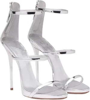 High Heels Women's high Heels, Stilettos, Sexy Catwalk, one-Strap Black Waterproof Platform Silver Sandals