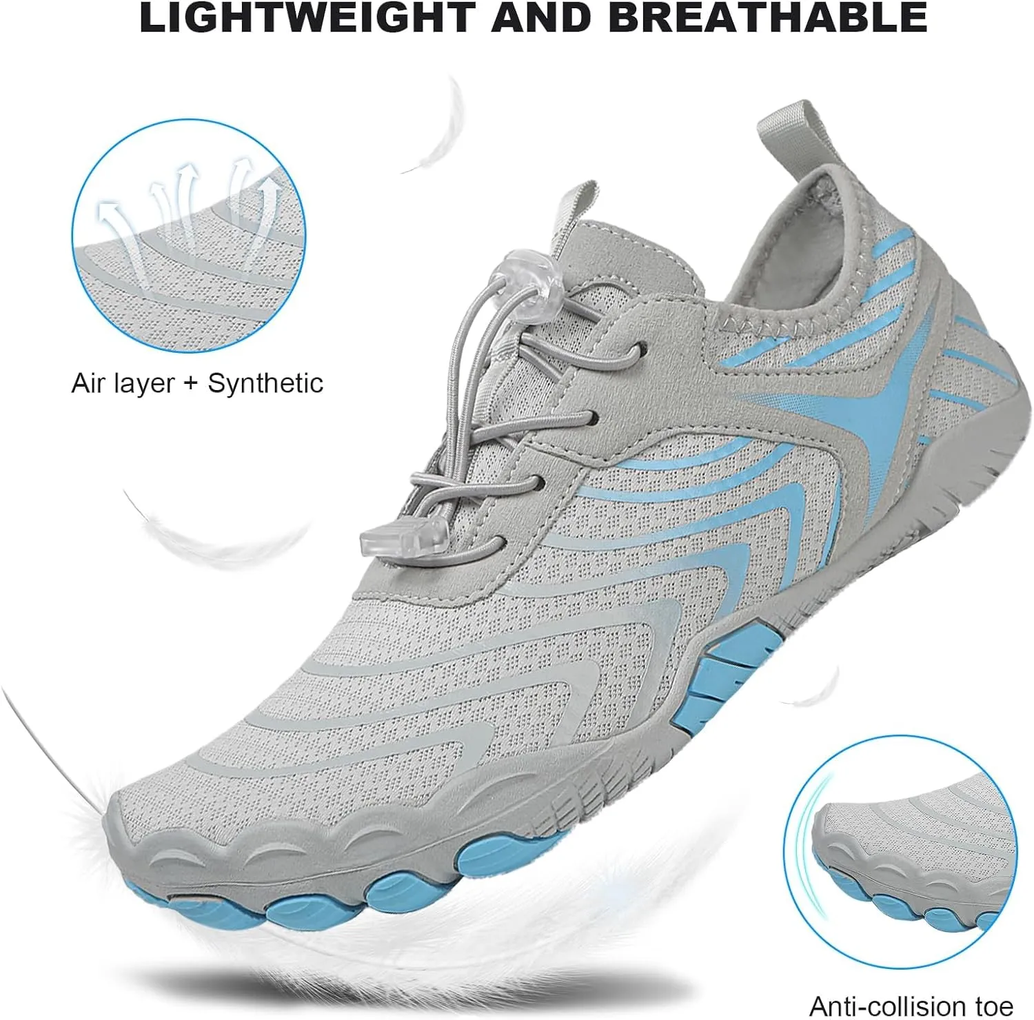 Hike Barefoot Shoes Women Men, Womens Footwear, Healthy & Non-Slip, Trail Running Shoes with Wide Toe and Zero Drop, for Both Genders, as Grounded Footwear