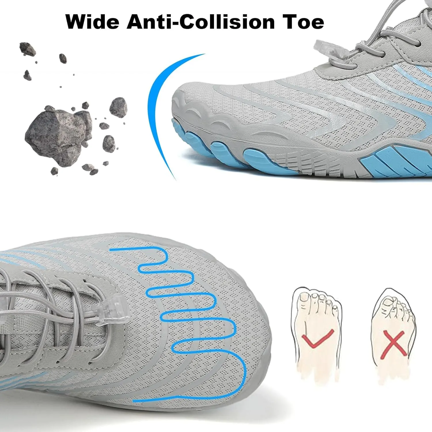 Hike Barefoot Shoes Women Men, Womens Footwear, Healthy & Non-Slip, Trail Running Shoes with Wide Toe and Zero Drop, for Both Genders, as Grounded Footwear