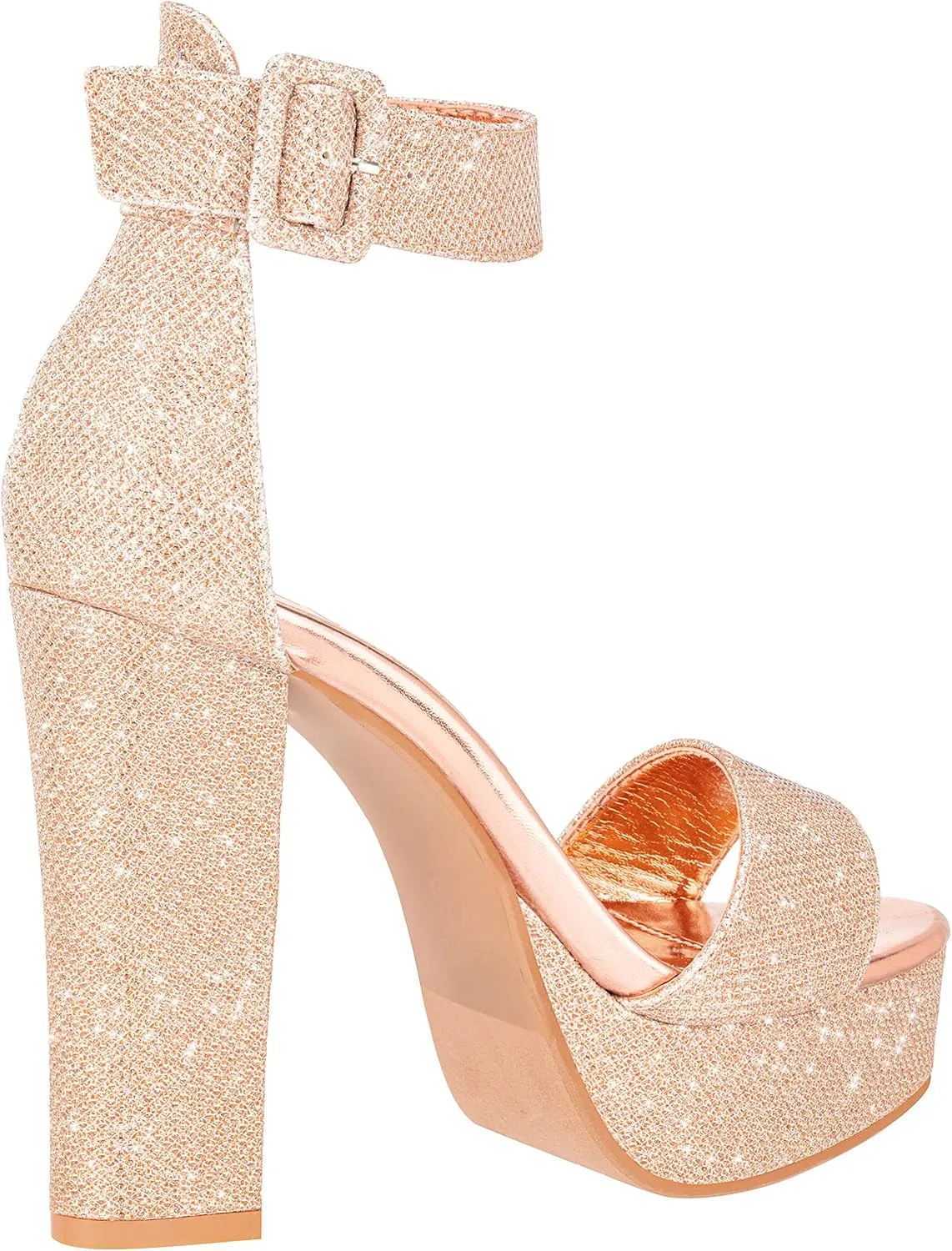 ILLUDE Women's High Heel Platform Sandals Ankle Strap Chunky Heel Sexy Party Heeled Sandals  Darling