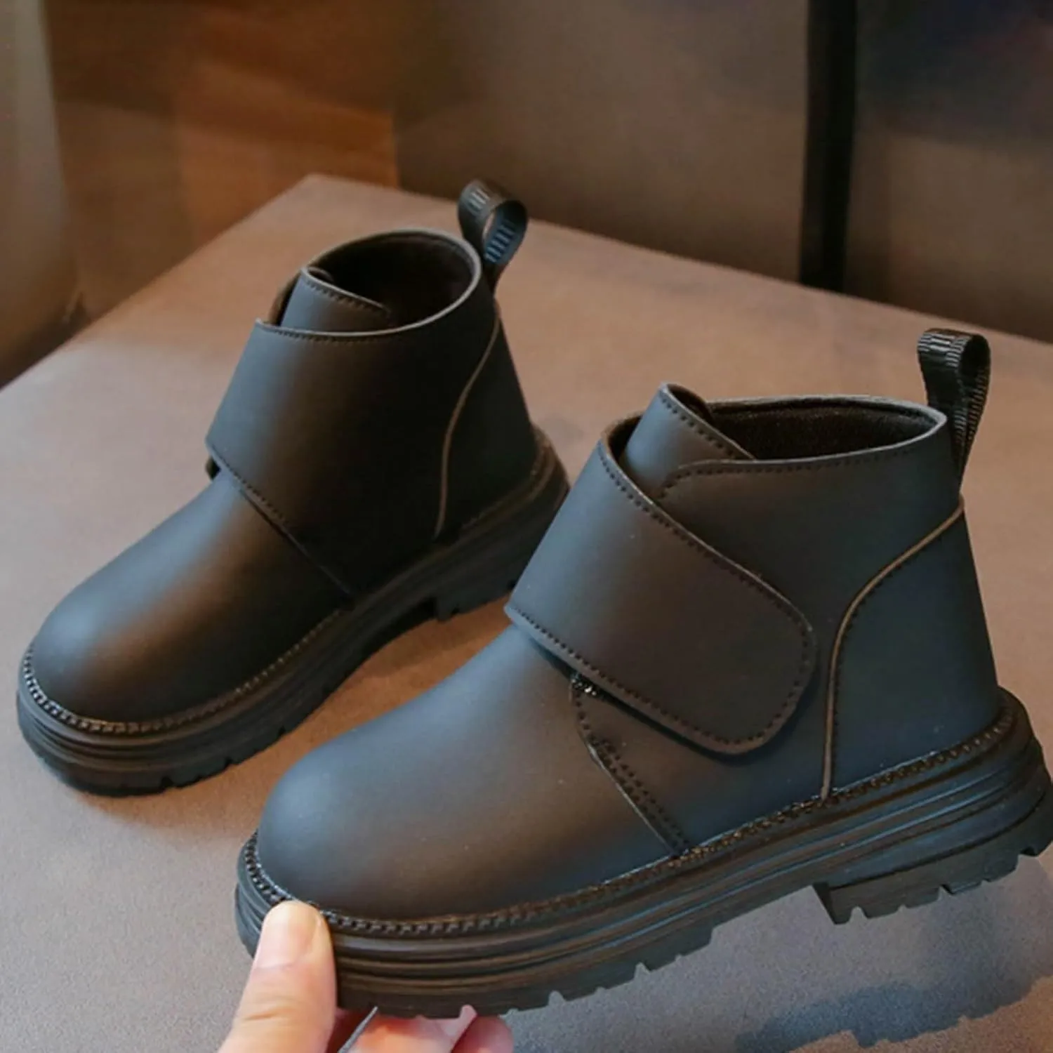 Infant Toddler Kids Winter Ankle Flat Snow Boot Classic Water Proof Solid Rubber Sole Anti Slip Shoes for Outdoor