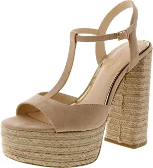 Jessica Simpson Womens Ameeka Faux Leather Snake Print Platform Sandals