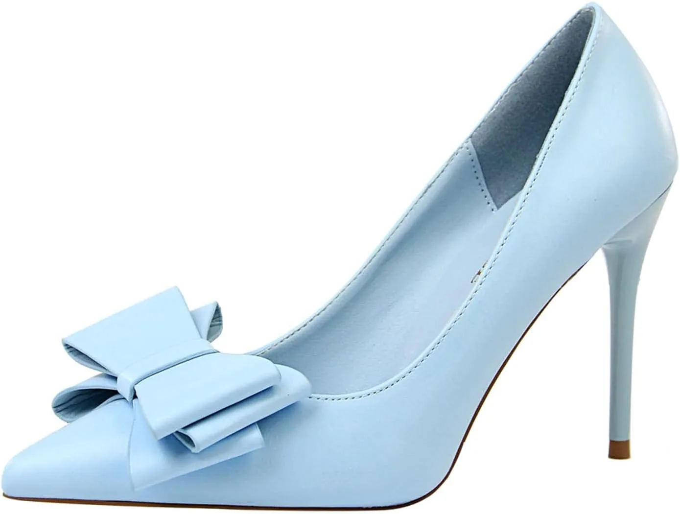 JOEupin Womens High Heels Pointed Toe Bowknot Slip-on Stiletto Evening Party Dress Pumps Shoes