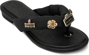 Karl Lagerfeld Paris Women's Everyday Cushioned Insole Celin Floral-Flat Slide Sandal