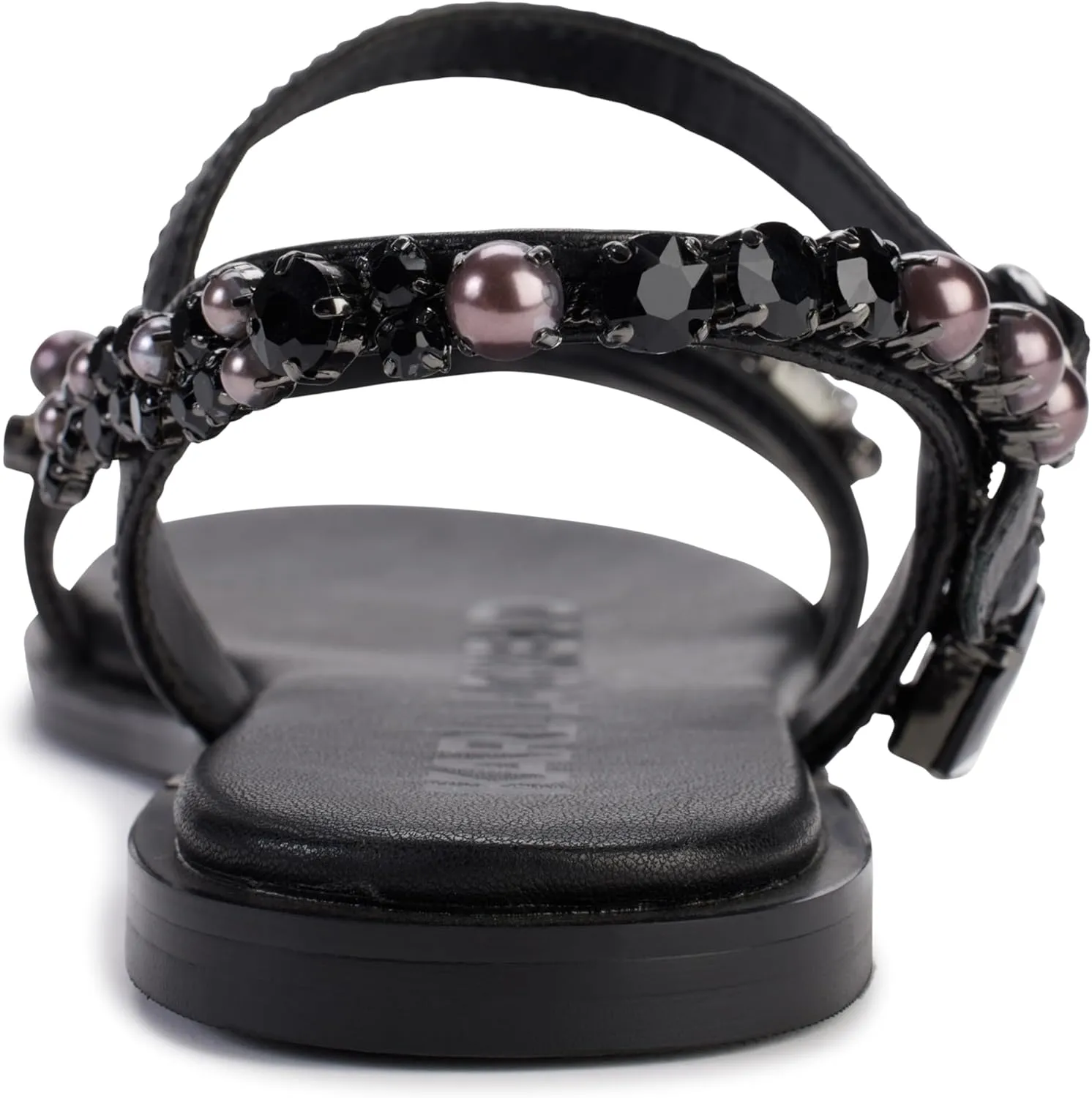 KARL LAGERFELD womens Gwenda Flat Studded Sandal