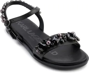 KARL LAGERFELD womens Gwenda Flat Studded Sandal