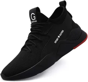 KINOW Men Steel Toe Safety Work Shoes Slip Resistant Construction Sneakers for Women