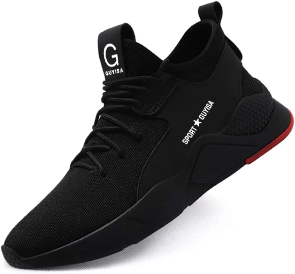KINOW Men Steel Toe Safety Work Shoes Slip Resistant Construction Sneakers for Women