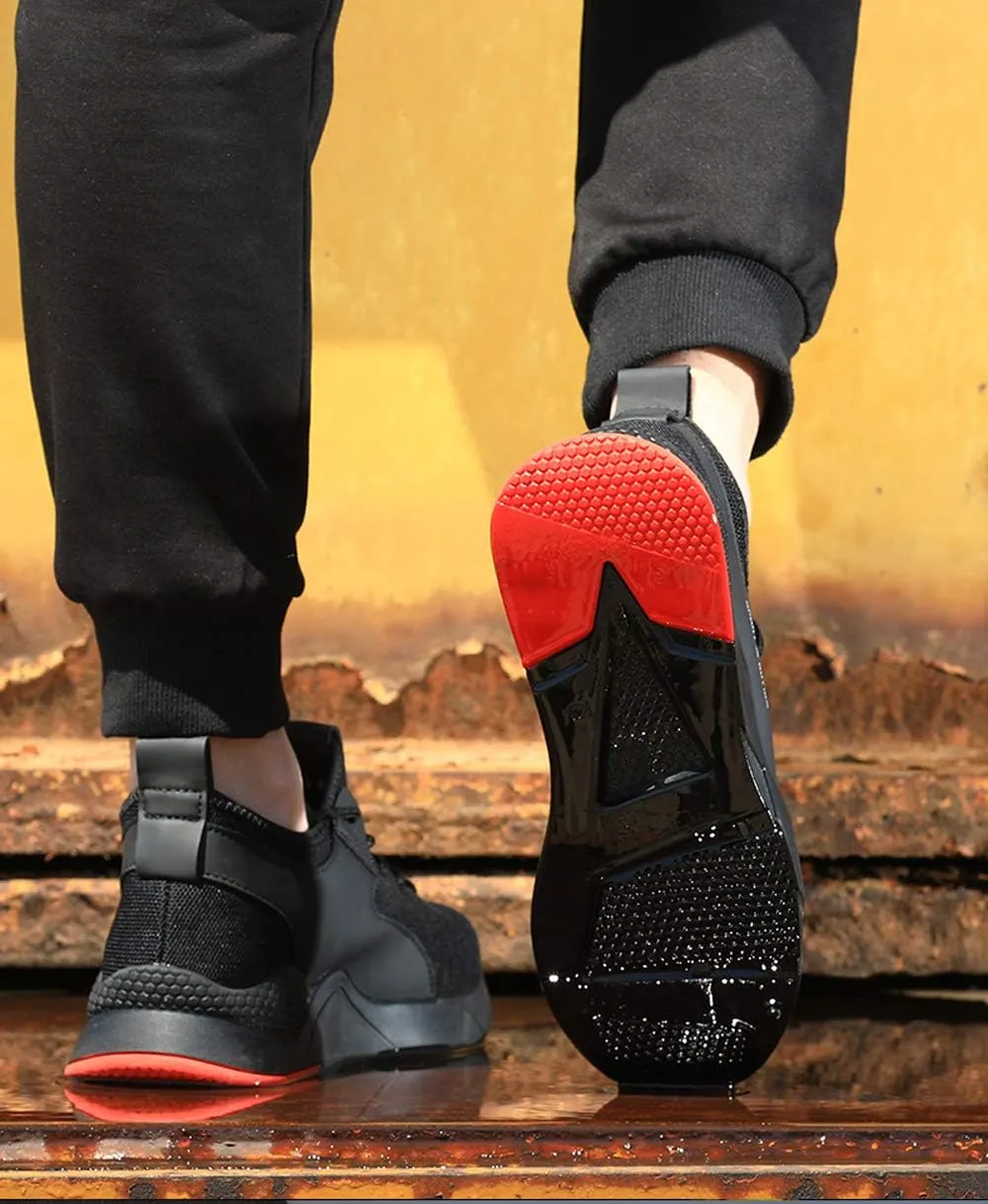 KINOW Men Steel Toe Safety Work Shoes Slip Resistant Construction Sneakers for Women