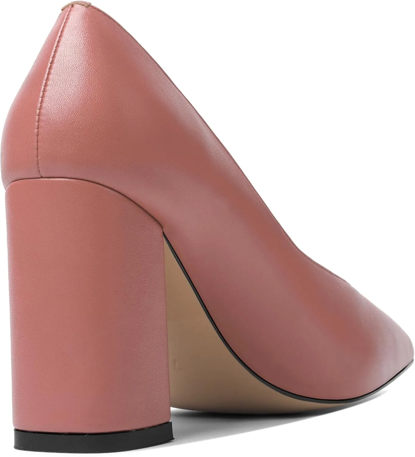 KUOARN Womens Matte Solid Square Toe Work Slip On Fashion Block High Heel Pumps Shoes 3.3 Inch