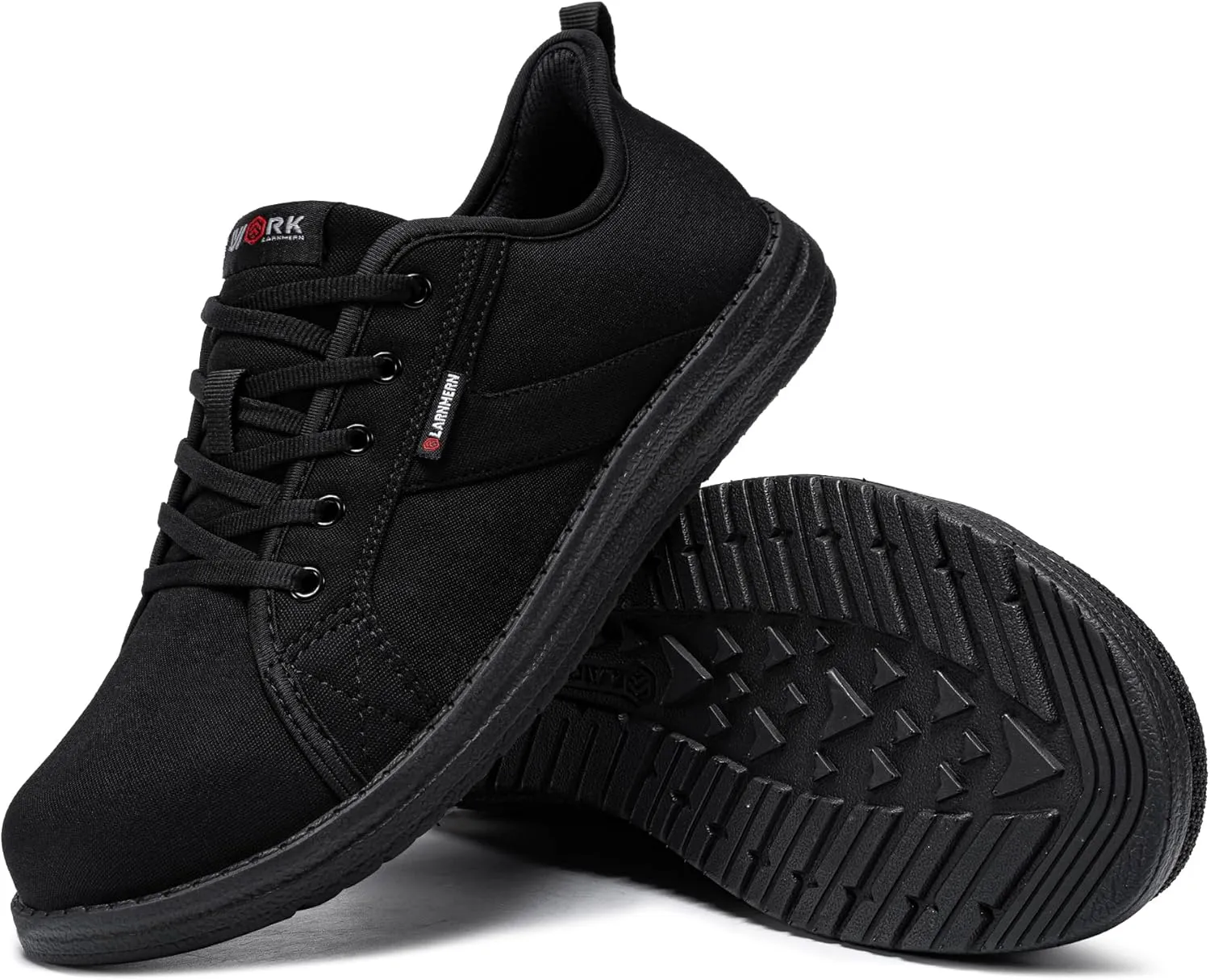 LARNMERN Slip On Steel Toe Shoes Women Work Walking Sneakers Skate Hands Free Safety Tennis Shoes