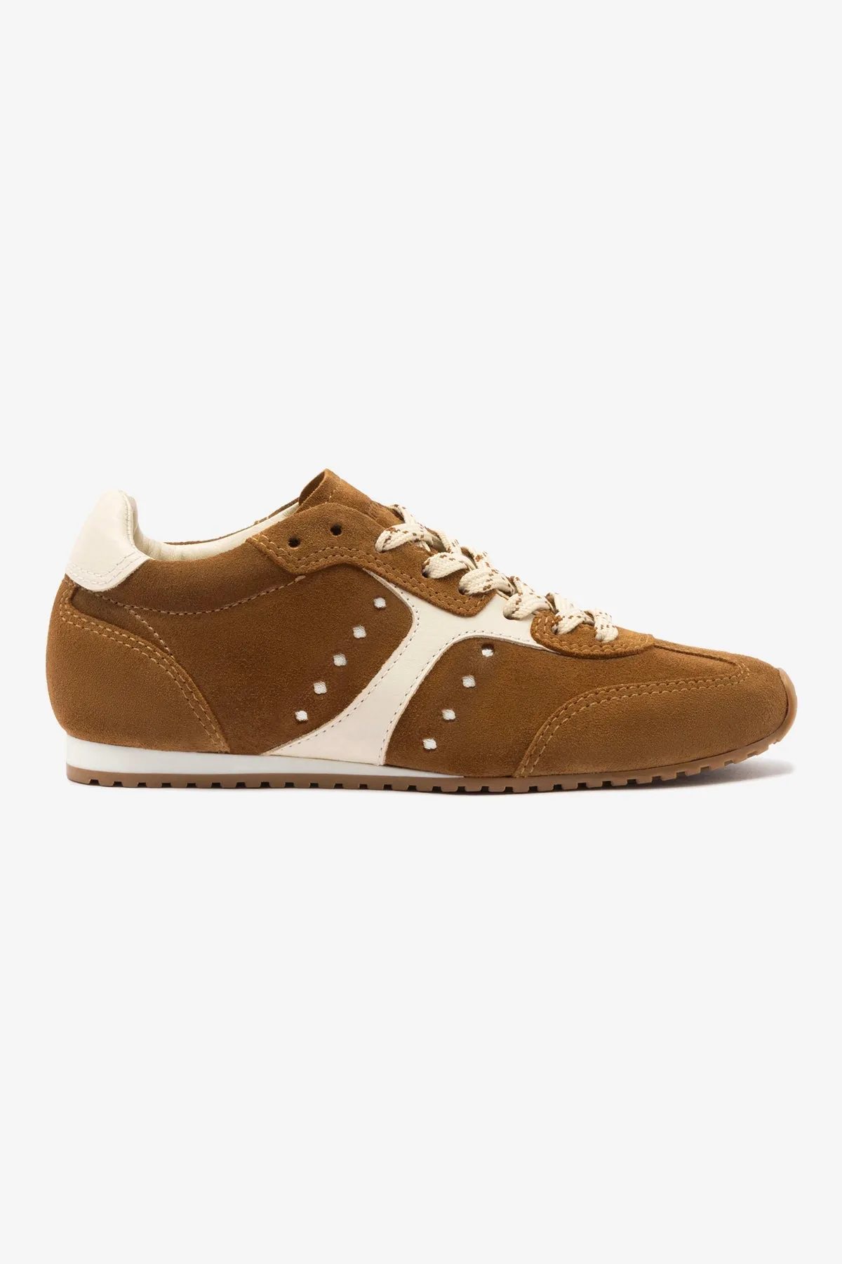 Larroude Stella Sneaker Trainer in Russet Suede