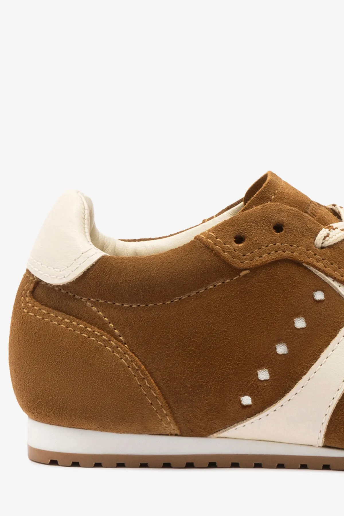 Larroude Stella Sneaker Trainer in Russet Suede