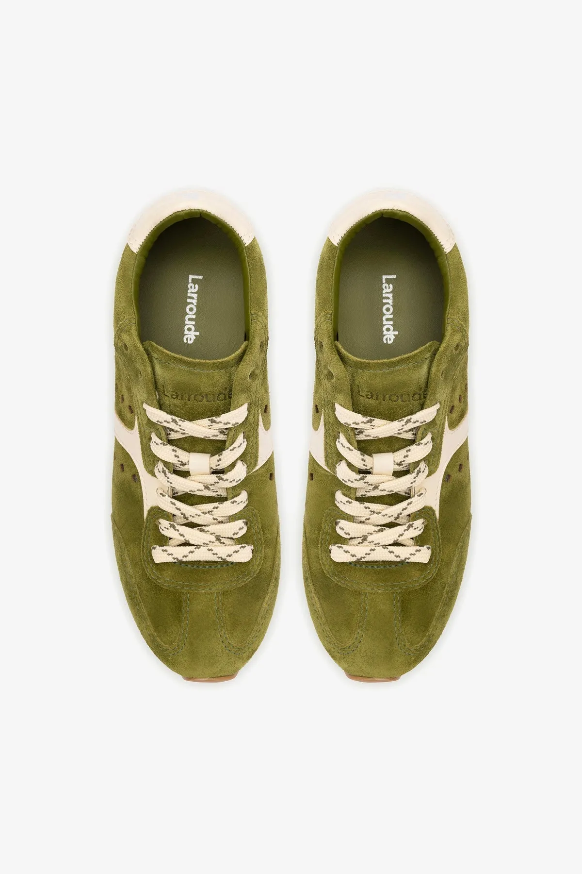 Larroude Stella Sneaker Trainer in Seaweed
