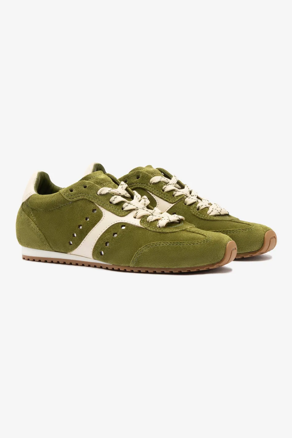 Larroude Stella Sneaker Trainer in Seaweed
