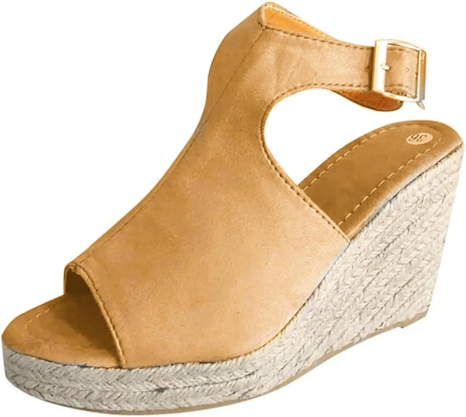 Lausiuoe Sandals Women Comfortable Walking Strappy Wrapped Wedge Heel Platform Sandals Casual Dressy Summer Beach Sandals