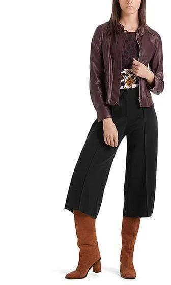 Marc Cain Collections Aubergine Vegan Leather Jacket PC 31.66 J78 295