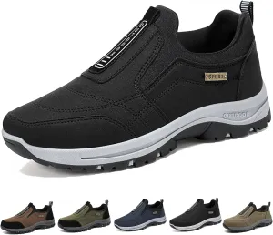 Men's Comfortable Waterproof Orthopedic Walking Shoes Hiking Shoes,Slip on Outdoor Non-Slip Shoes Casual Trail Shoes