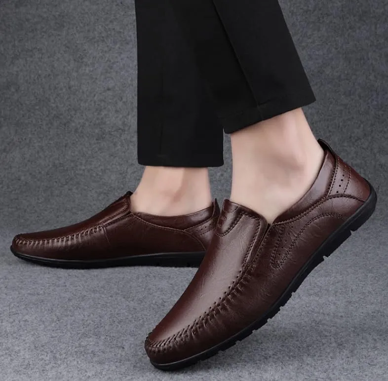 Men's Low Top Formal Business Oxford Shoes Men Non-Slip Waterproof Business Slip On Formal Derby Shoes
