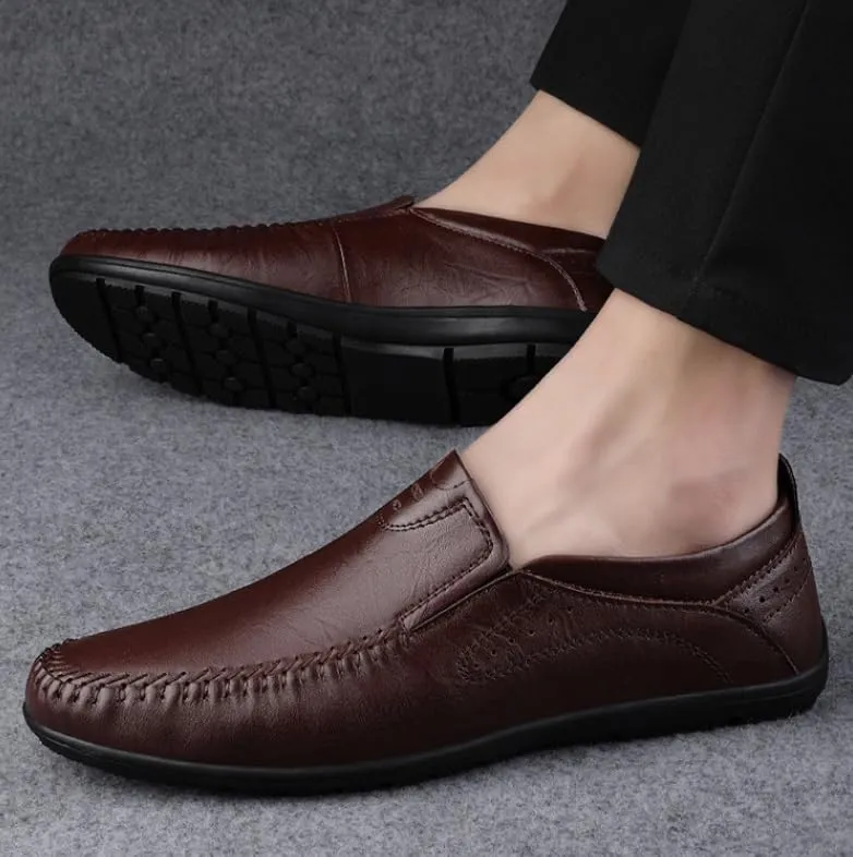 Men's Low Top Formal Business Oxford Shoes Men Non-Slip Waterproof Business Slip On Formal Derby Shoes
